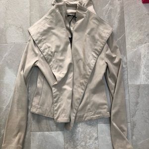 Cropped waterfall open front blazer